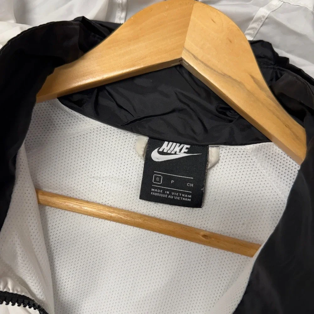 Y2K‎ Nike Windrunner Jacket Black White Colorblock Full Zip Packable Hood Small